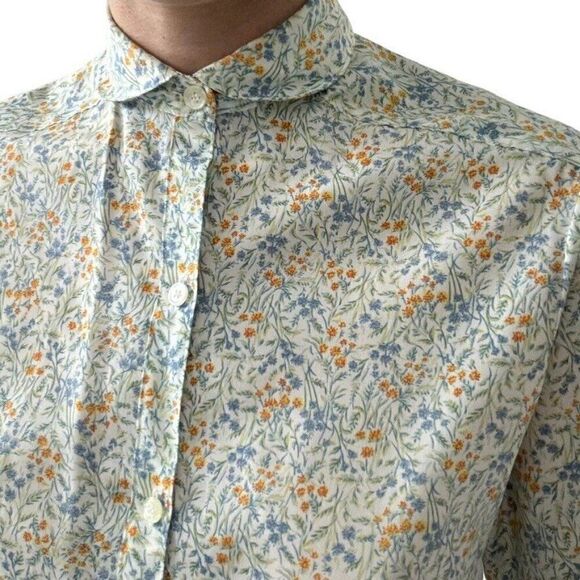 Vintage 1970s Pastel Floral Cottagecore Spring Hippie Blouse Sz S - Picture 3 of 9